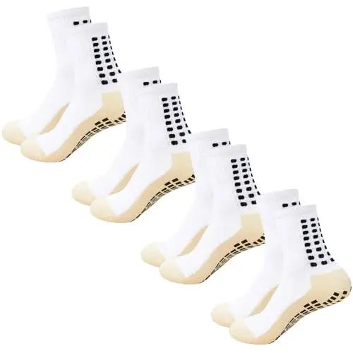Fjberrtsat men's soccer grip socks with anti-slip silicone pads