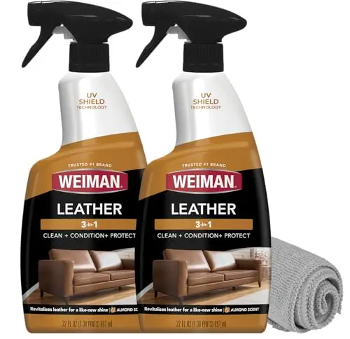 Weiman leather cleaner conditioner and protector 2-pack for sofas