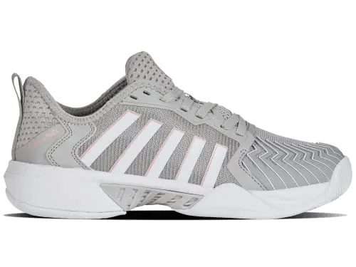 K-Swiss Pickleball Supreme shoe in vapor blue, white, and coral blush