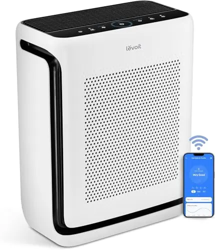 LEVOIT Vital 200S-P tall white air purifier with digital display
