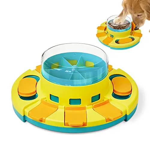 Potaroma dog puzzle toy with two levels and treat dispensing