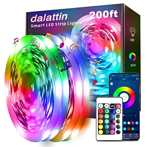 dalattin 200ft LED strip lights with extensive coverage