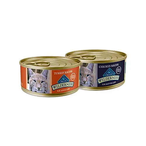 Blue Buffalo Wilderness senior wet cat food bundle with chicken and turkey recipes
