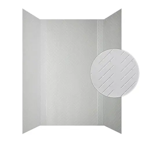 From Plain To Beautiful In Hours herringbone pattern shower wall panel kit