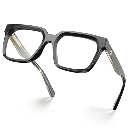 VISOONE rectangle TR90 blue light blocking glasses in preppy style