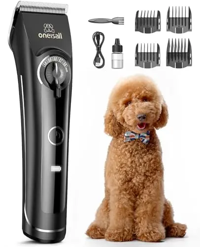 ONEISALL heavy-duty dog clippers for poodles and doodles with thick curly coats