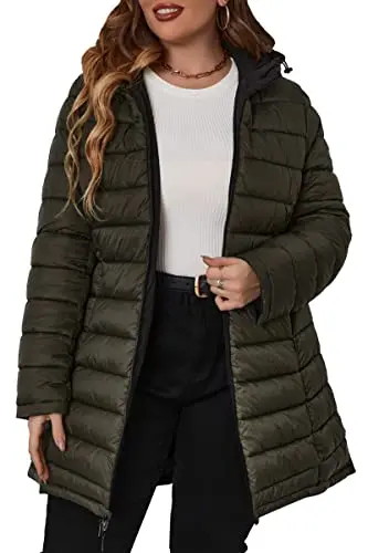 GESCHALLINO women's reversible puffer coat with hood and wind-resistant design
