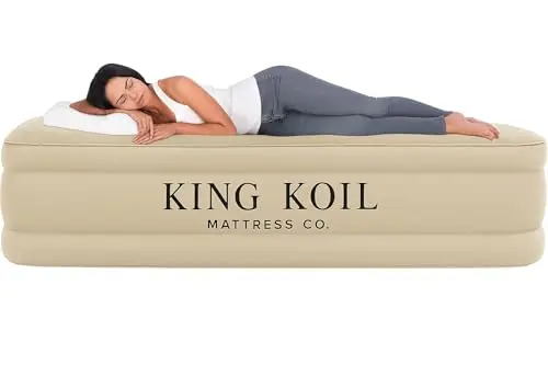 King Koil queen air mattress with plush pillow top