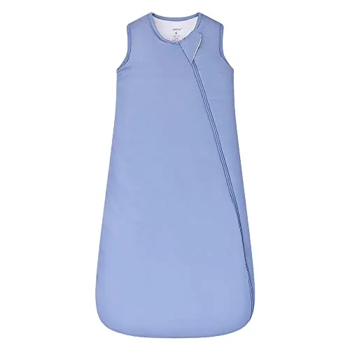 HAPIU bamboo baby sleep sack with 2-way zipper in blue