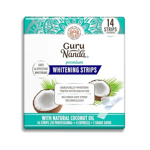 GuruNanda teeth whitening strips with dry strip technology