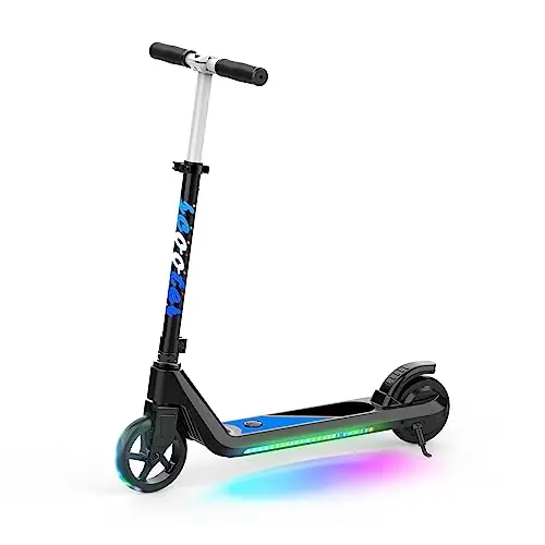 LINGTENG kids electric scooter with flash wheels and adjustable height