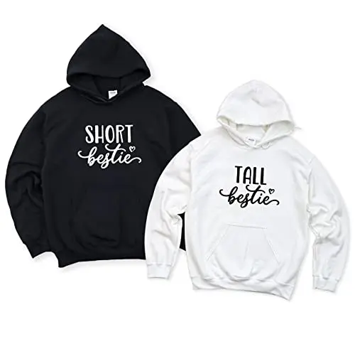 Best friend matching hoodies for tall and short besties