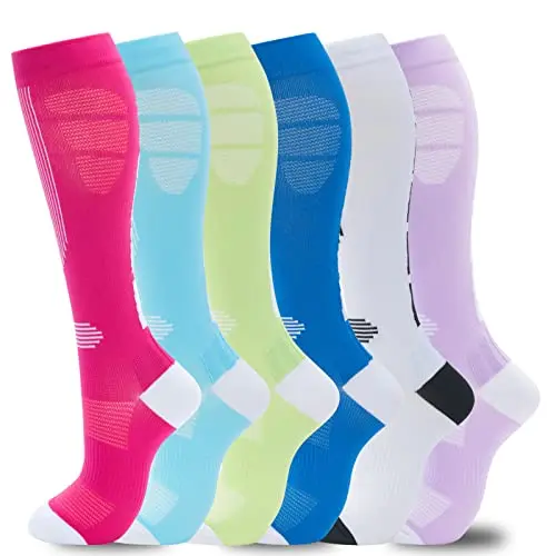 FENGLAODA Compression Socks 6-pack with colorful patterns