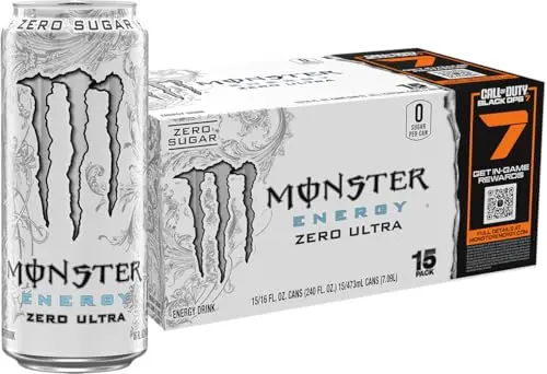 Monster Energy Zero Ultra can with white and green design