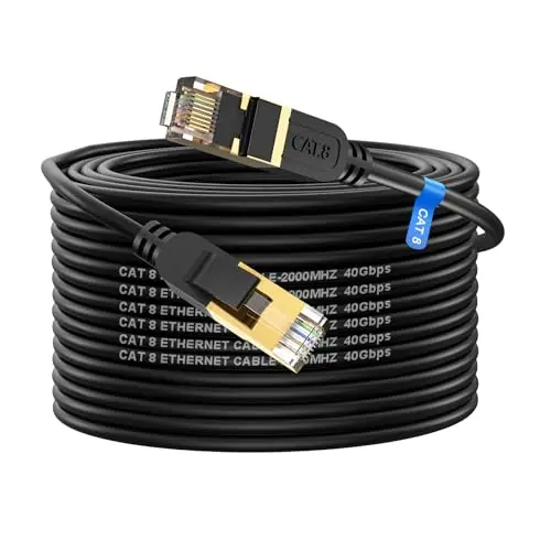 Cat Gruciso 100ft Cat8 Ethernet cable for large spaces