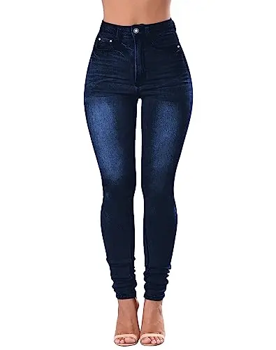 Women's High Waisted Ripped Butt Lift Jeans