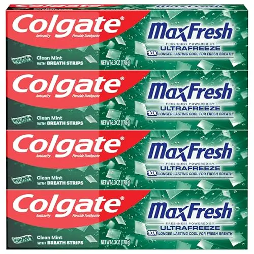 Colgate MaxFresh toothpaste with mini breath strips