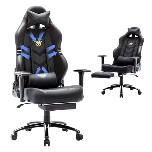 COLAMY Big and Tall Gaming Chair with 3D adjustable armrests and footrest