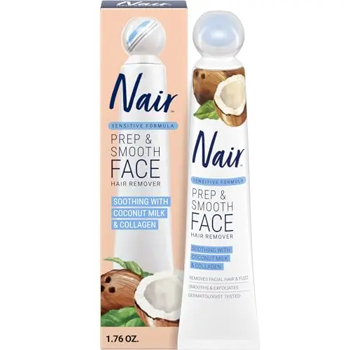 NAIR facial hair removal cream bottle