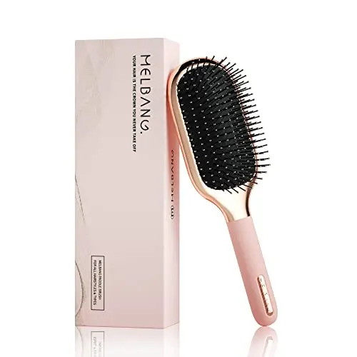 Melbang metal bristle hair brush in pink with anti-static design