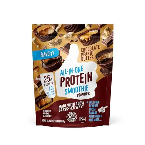 FlavCity Grass Fed Whey Protein Powder in Chocolate Peanut Butter flavor