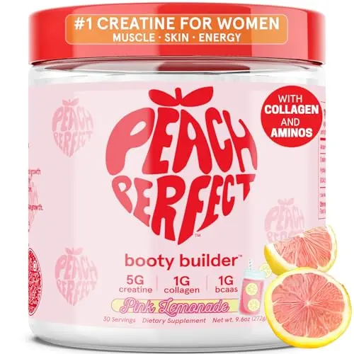 Peach Perfect creatine powder specifically for women's muscle support