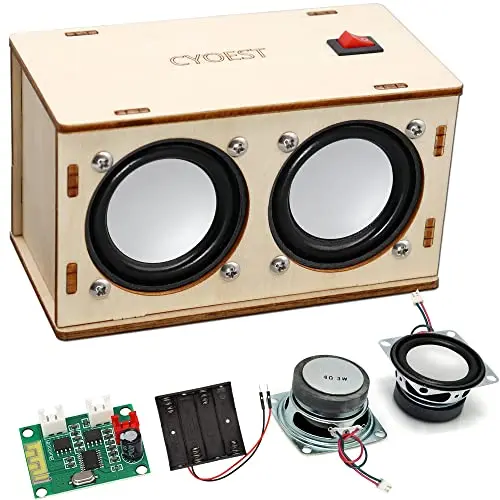 CYOEST STEM Bluetooth speaker kit with wooden components and electronics