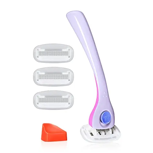 Billie women's razor kit with magnetic holder and colorful design