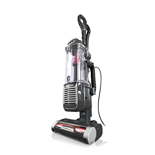 Shark ZU102 upright vacuum with PowerFins technology cleaning pet hair from carpet