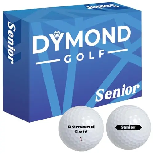 Dymond Golf Senior white golf balls with dark alignment line