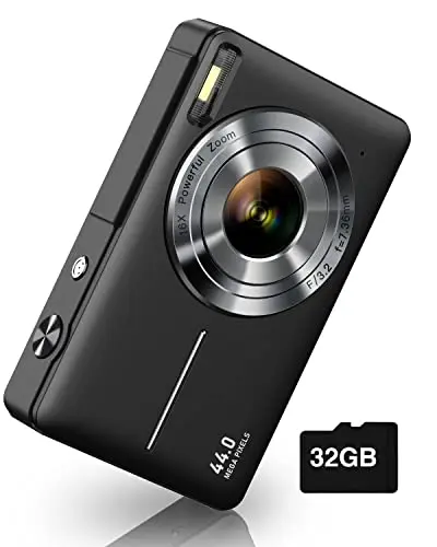 CAMKORY black digital camera with 44MP resolution
