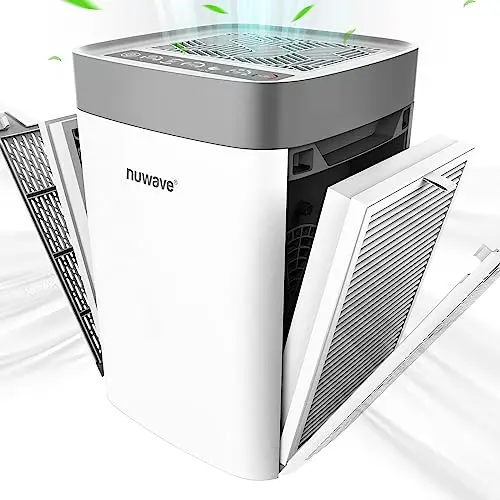 Nuwave OxyPure portable air purifier in white and gray