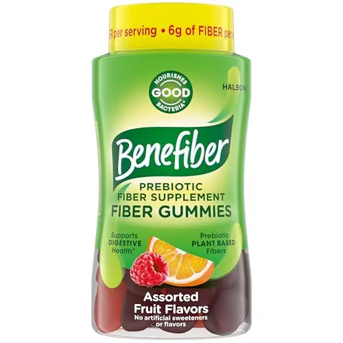 Benefiber prebiotic fiber gummies in assorted fruit flavors