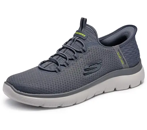 Skechers Summits hands-free slip-in sneakers in charcoal color