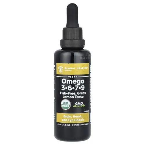 Global Healing organic vegan omega 3-6-7-9 liquid supplement