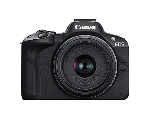 Canon EOS R50 mirrorless camera with RF-S 18-45mm lens