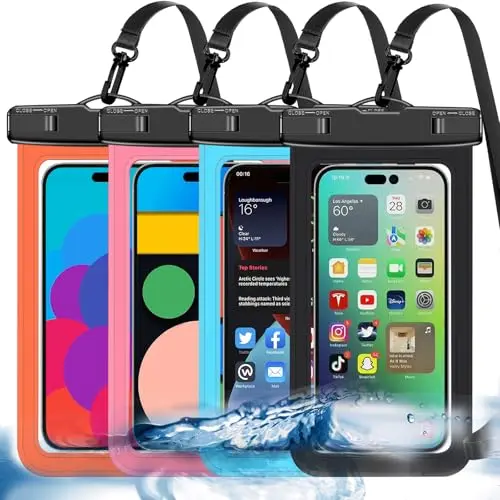 Famoby universal waterproof phone pouch with IP68 certification and touch-sensitive screen