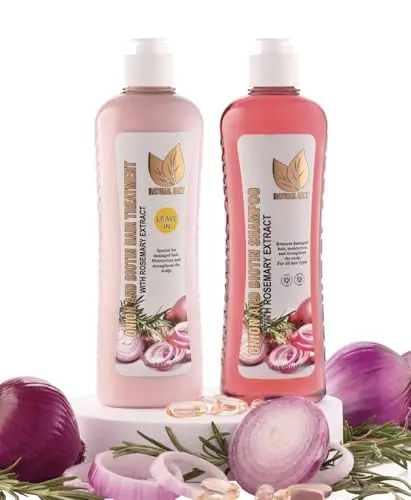 Natural Sant onion biotin and rosemary shampoo and conditioner set for hair growth