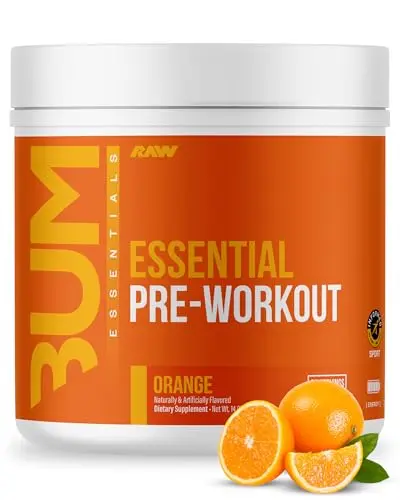 RAW Essential Pre-Workout Powder in Orange flavor