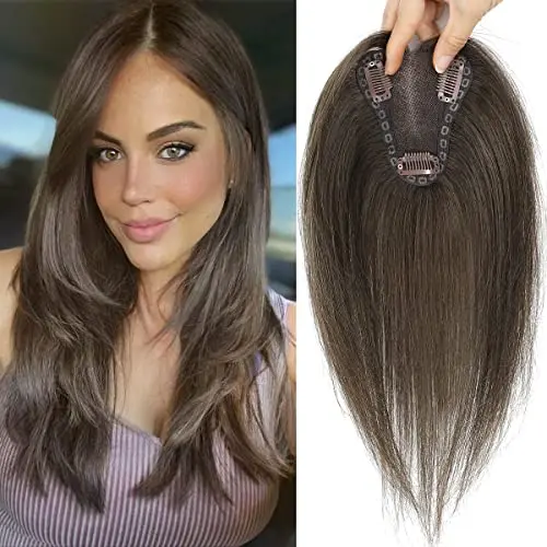 Aimeolyn real human hair topper in color 6# with no bangs