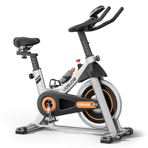 YOSUDA exercise bike with belt drive and tablet holder