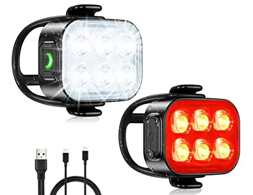 Zewdov slim bike lights attached to bicycle handlebars