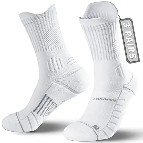 Rahhint compression running socks with cushioned design