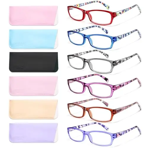 Gaoye 6-pack reading glasses for women with pattern prints