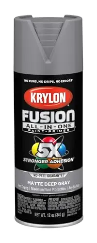 Krylon Fusion All-In-One spray paint can in deep gray matte finish