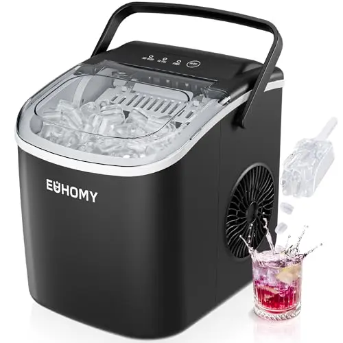 EUHOMY portable ice maker with bullet ice production