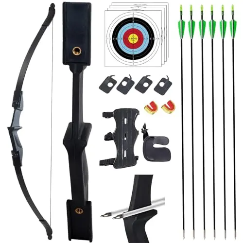 SOPOGER ambidextrous recurve bow set with multiple accessories