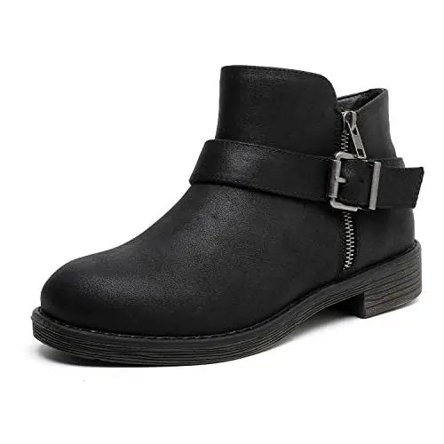 Luoika women's wide width ankle boots in black suede