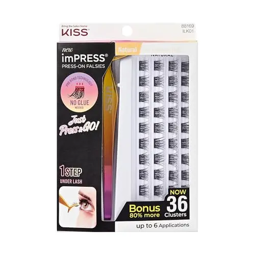 imPRESS Falsies self-adhesive eyelashes with 36 clusters and non-stick applicator
