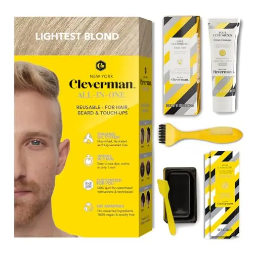 CLEVERMAN Lightest Blond hair and beard dye kit for men